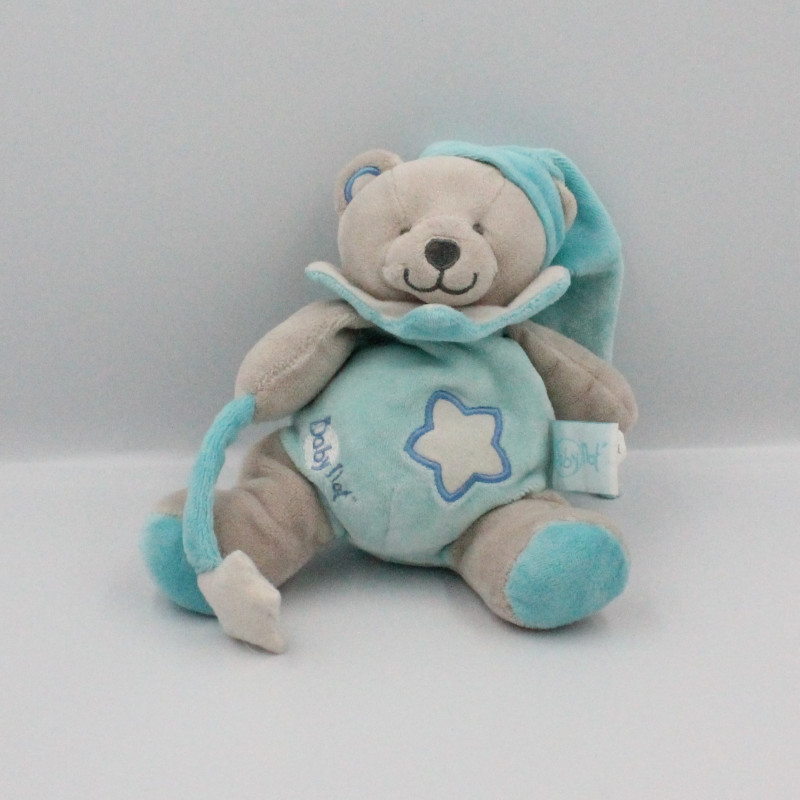 Doudou ours gris bleu étoile luminescent BABY NAT