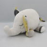 Doudou éléphant blanc gris jaune Babyfan SAUTHON