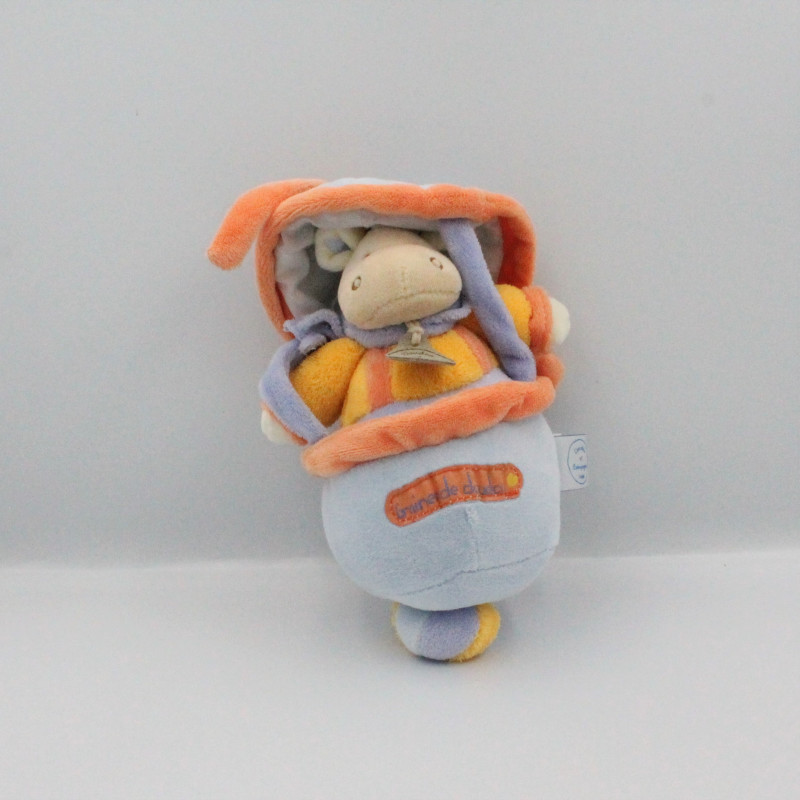 Doudou et Compagnie musical ane cheval Mario jaune mauve graines de doudou