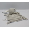 Doudou plat lapin gris blanc tigres masque IKKS