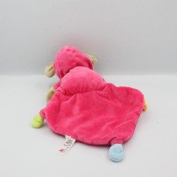 Doudou plat souris beige rose oiseau NICOTOY KIABI