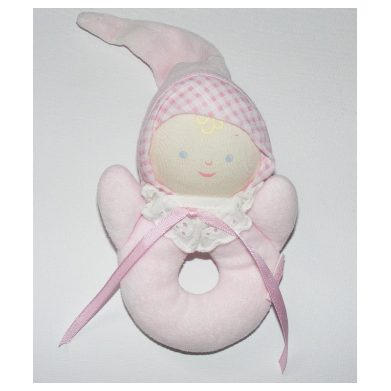 Doudou anneau hochet lutin petit pois COROLLE