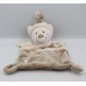Doudou plat ours marron beige empreintes NICOTOY