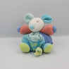 Doudou souris bleu rouge vert poche POP KALOO