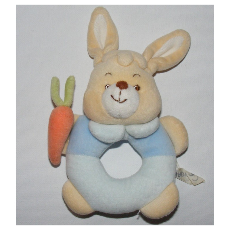 Doudou  lapin bleu avec carotte JOLLYBABY
