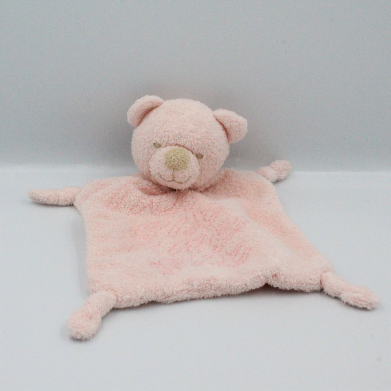 Doudou plat ours rose IKKS