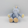 Doudou attache tétine éléphant bleu vert jaune JOLLYBABY