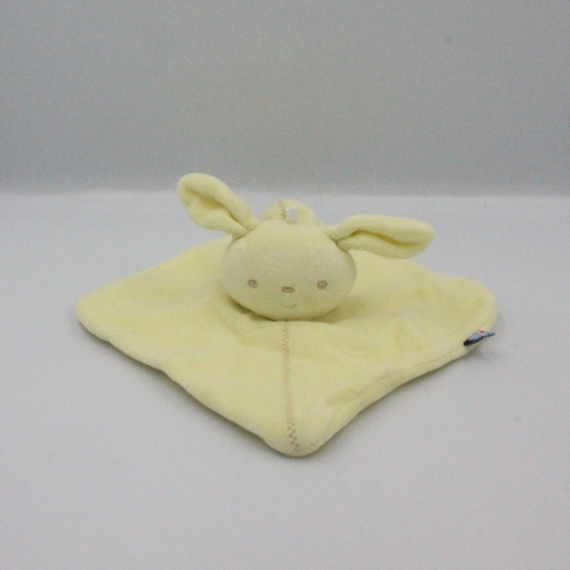 Doudou plat lapin jaune SUCRE D'ORGE
