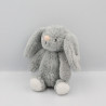 Doudou lapin gris blanc étoiles roses