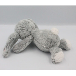 Doudou lapin gris blanc étoiles roses