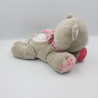 Doudou veilleuse chat gris rose fleurs Iris NOUKIE'S