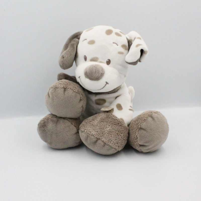 Doudou chien blanc beige Max Noa et Tom NATTOU