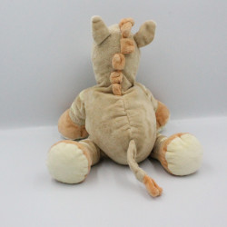 Doudou ane cheval zébre beige orange BENGY 30 cm
