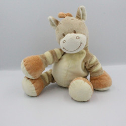 Doudou ane cheval zébre beige orange BENGY