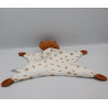 Doudou plat renard blanc marron empreintes ZEEMAN