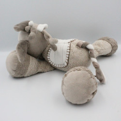 Doudou poney cheval beige marron blanc couronnes Noa NATTOU