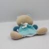Doudou plat ours beige bleu phosphorescent Magidoux SUCRE D'ORGE