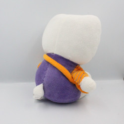 Doudou peluche chat HELLO KITTY violet sac orange SANRIO LICENSE 30 cm