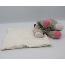 Doudou chat chien gris rose violet mouchoir SUCRE D'ORGE