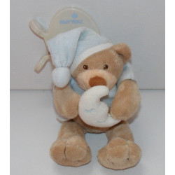 Doudou ours bleu ciel lune NATTOU