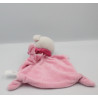 Doudou plat ours rose blanc pois nuage NICOTOY