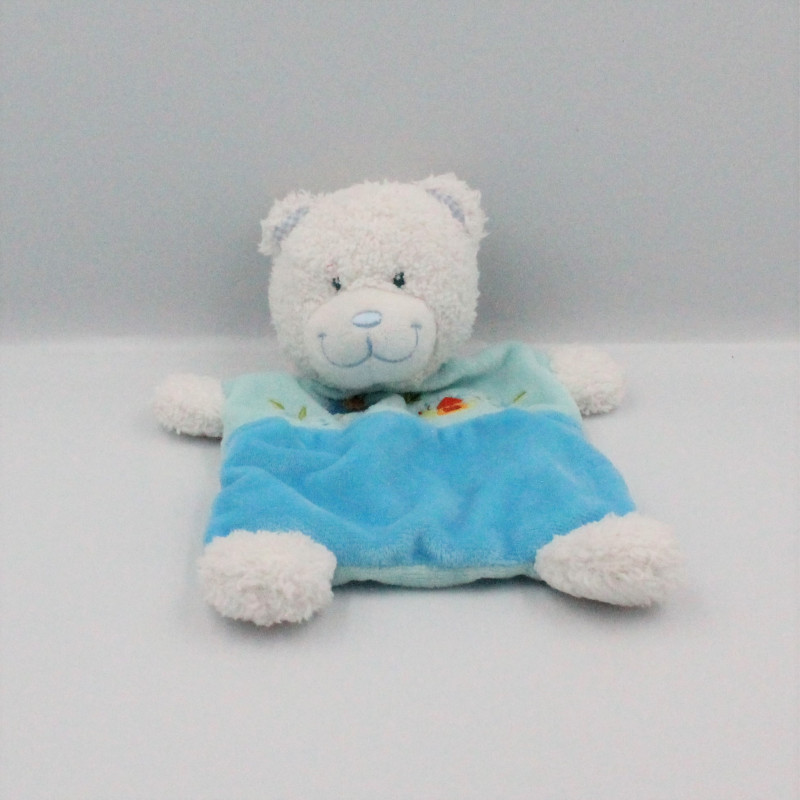 Doudou plat ours bleu papillon escargot TEX BABY