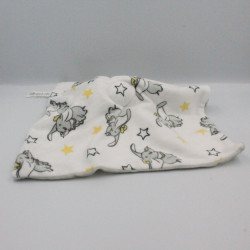 Doudou plat Dumbo l'éléphant gris blanc jaune étoiles DISNEY