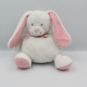 Doudou lapin blanc rose pois TEX BABY 27 cm