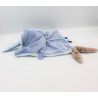 Doudou plat lapin bleu beige Bibou NATTOU