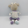 Doudou biche faon élan gris blanc violet bleu Amour SAUTHON