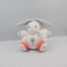 Doudou lapin blanc bleu orange Imagine KALOO