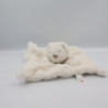 Doudou plat ours blanc bandanas beige NICOTOY