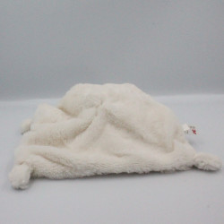 Doudou plat ours blanc bandanas beige NICOTOY