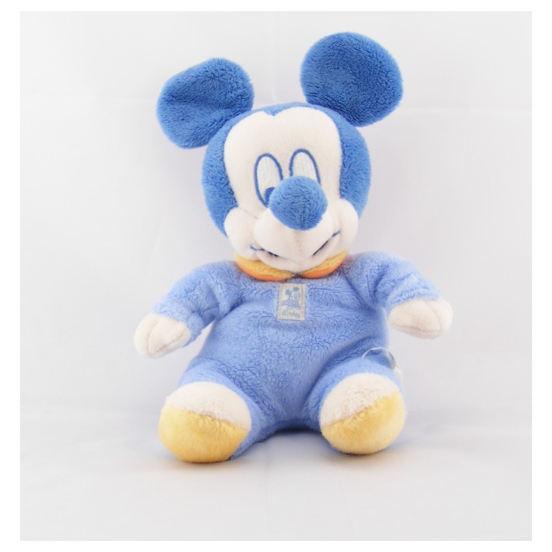 Doudou Baby Mickey bleu avec bavoir DISNEY