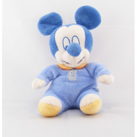 Doudou Baby Mickey bleu avec bavoir DISNEY
