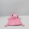 Doudou plat lapin rose empreinte NICOTOY