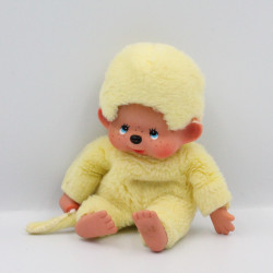 Ancienne Peluche Singe Kiki jaune le vrai