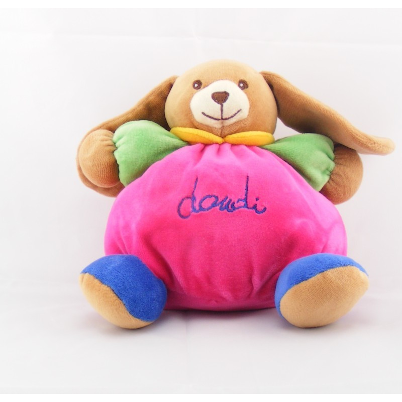 Doudou semi plat lapin rose DOUDI 