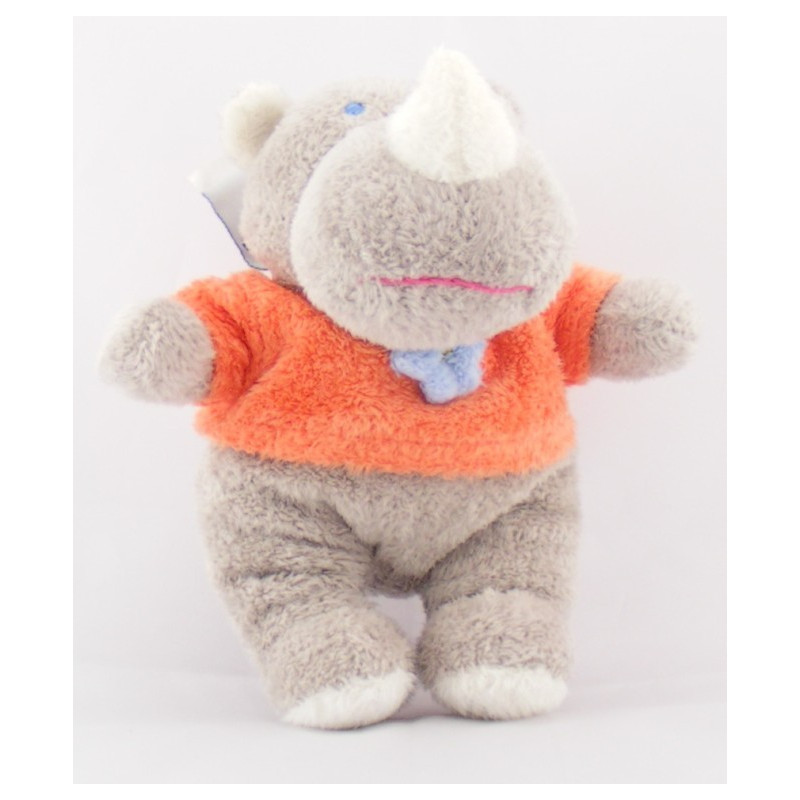 Doudou Rhinocéros gris coeur