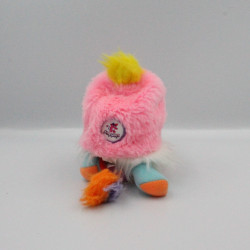 Mini Peluche Popples blanc rose année 1986