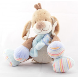 Doudou plat chien Bo beige bleu NATTOU 