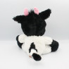 Doudou vache blanche noir gros yeux brillant FIZZY 