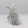 Doudou peluche lapin gris poils JELLYCAT