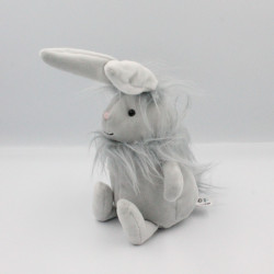 Doudou peluche lapin gris poils JELLYCAT