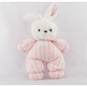 Doudou lapin blanc rayé bleu TARTINE ET CHOCOLAT