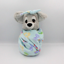 Doudou peluche chien Clochard dans un sac baluchon DISNEY