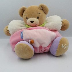 Doudou ours patapouf rose blanc mauve vert coccinelle KALOO