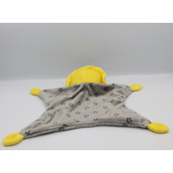 Doudou plat lion gris jaune étoiles ZEEMAN