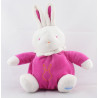 Doudou Lapin boule rose fushia blanc KLORANE