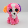 Peluche chien rose orange violet Gros yeux brillant TY